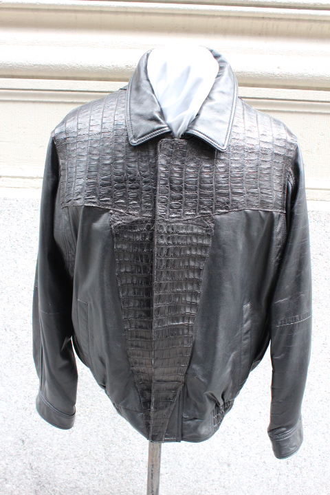 Alligator jacket, crocodile leather jacket for men